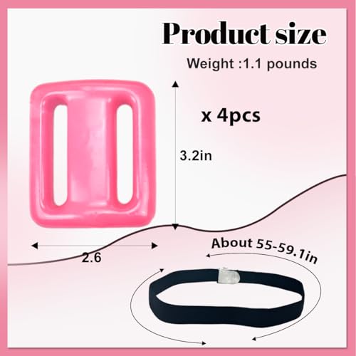 Sunmuliiiy 4Pcs 1.1lb Dive Weights Belt Pink Coated Diving Weight Block for Scuba Diving Coated Dive Weights Nylon Dive Belt with 1 Metal Quick Release Buckle for Free Diving Underwater Operations