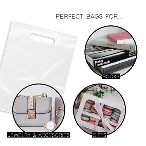 Purple Q Crafts Purple Q Crafts Plastic Bag With Die Cut Handle 9 Inch X 12 Inch White Merchandise Bags 100 Pack For Retail thumb #4