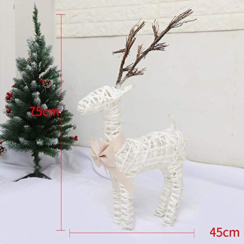 Liushi Christmas Decoration Elk Iron Art Ice Silk Reindeer Christmas Snowman Xmas Tree Bottom Metal Ornament Hotel Window Scene Decoration,Deer,L #TOP7