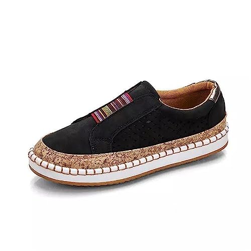 Ladmiple Shoes For Women Sneakers Trendy Women’s Low Top Canvas Sneakers Slip On Casual Walking Shoes Dressy Summer Fashion Comfortable Non Slip Flats Loafers
