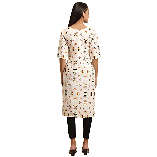 Image of Pinkmint Women's Crepe Floral Regular Kurta