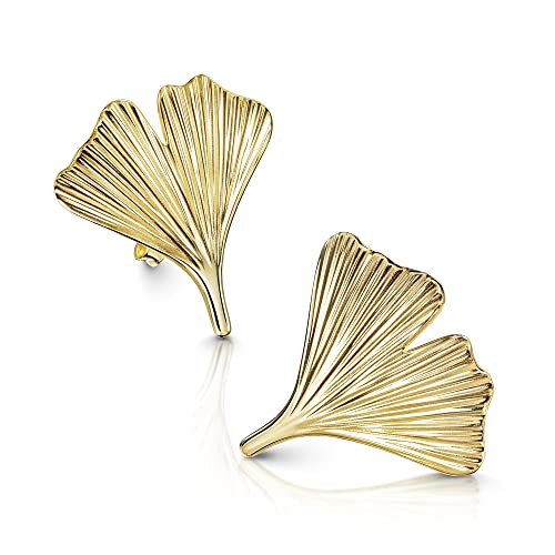 Pendientes de hoja de Ginkgo de plata 925 en 2 tamaños, hechos a mano en Alemania, Plata de ley Cover
