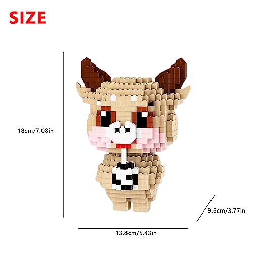 Larcele Micro Building Blocks Animal Set, DIY Mini 3D Building Toy Bricks,1248 Pieces KLJM-10 (Cattle) - Image 2