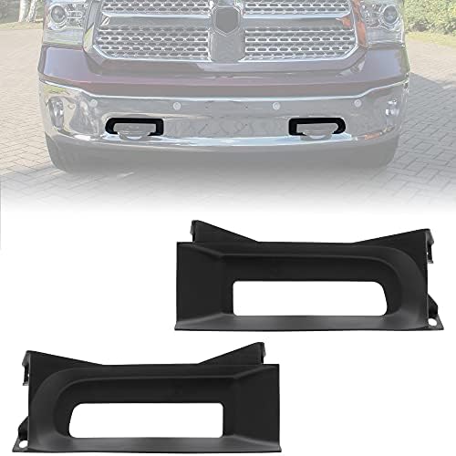 KEWISAUTO Front Driver Passenger Tow Hooks Bezel Bracket for Ram 1500 13-18, Left Right Tow Hook Bezel Set for Dodge Ram 1500 2013 2014 2015 2016 2017 2018 Accessories (2PCS, Replace #68196982AA)