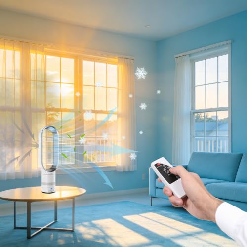 Vortex Air Pro Plus Bladeless Fan Vortex Fan Heater and Cooler with Remote Control 10 Speed Quiet Airflow 4 Modes 15 Min9 Hrs Timer 90 Oscillation Heats up to 35c Plasma Functioncold-a