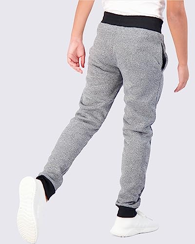 3 Pack: Boys Girls Youth Teen Active Athletic Basic Soft Tech Sports Fleece Jogger Soccer Track Gym Running Slim Fit Tapered Sweatpants Casual French Terry Quick Dry Fit Pockets-Set 1,L(14/16) #TOP2