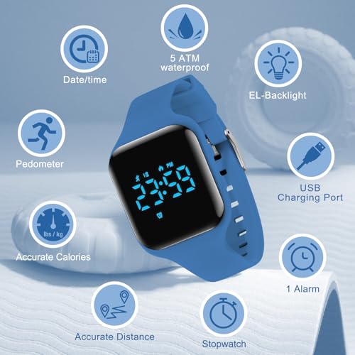 Image of BEN NEVIS Kids Watch, Digital Watch for Boys Girls, Sport Watch with Fitness Tracker, Alarm Clock, Stopwatch, No App and Waterproof, Watch for Kids Ages 5-12