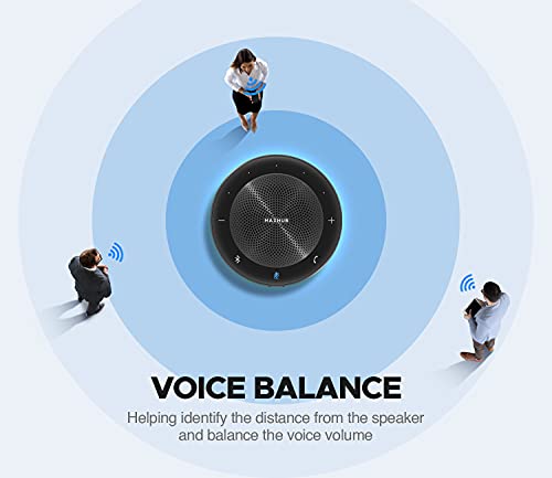 Image of Enther&MAXHUB Bluetooth Speakerphone,USB Conference Speaker with 6 Microphones, Enhanced 360 Voice Pickup and Noise Reduction,16 Ft Pickup Distance,Home Office,Black /Silver