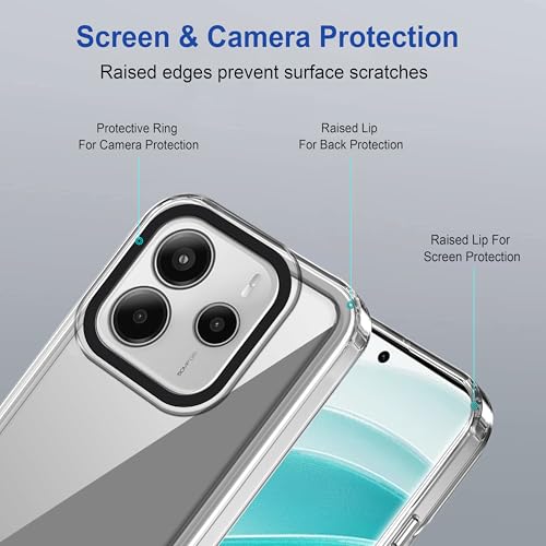 Image of Zapcase Back Case Cover for Mi Redmi Note 14 5G | Compatible for Mi Redmi Note 14 5G Back Cover | Case Cover with Camera Protection | (TPU + PC | Transparent)