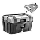 Givi Monokey Topcase TRK46N 46 Liter, Hervorragend geeignet für Motorräder, Hergestellt aus widerstandsfähigem Kunststoff mit einem Aluminium beschichteten Deckel, Absolut wasserdicht