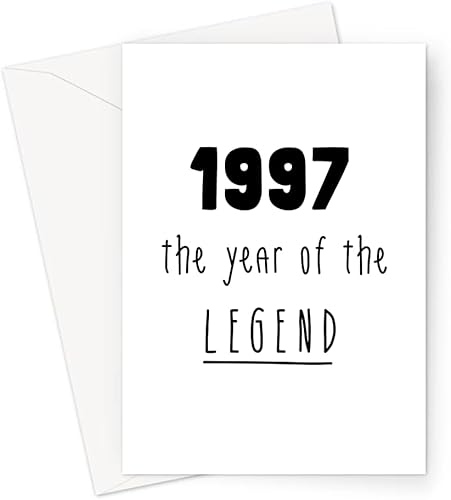 LEMON LOCO Tarjeta de felicitación de 1997 El año de la leyenda, tarjeta de cumpleaños gratuita para amigos, hermanos, hermanas, nacidos en los años