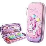 Estojo De Lápis Infantil Com Desenho De Unicórnio 3D