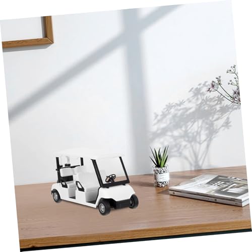 Modelo en miniatura carrito de golf metálico blanco miniatura 5