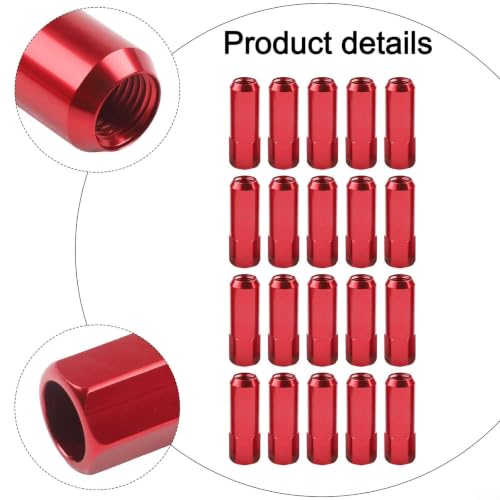 Tornillos ligeros de aleación de aluminio M14 x 1,5 de 60 mm para modificación de ruedas 6