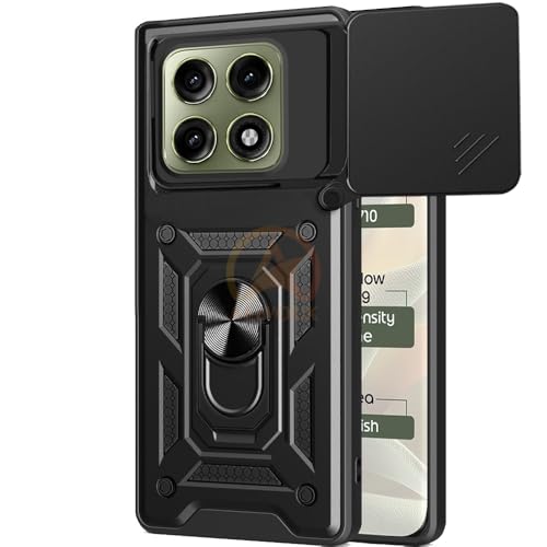 Image of Armor Bumper Back Cover Case for Moto Edge 70 Pro /Moto Edge 70 Pro Plus 5G Rotating Camera Cover, Ring Holder & Kickstand | Heavy Duty & 360 Degree Protection Back Cover (Black)