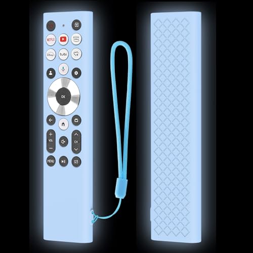 Clanmou Case for Hisense Remote Covers U6 U7 U8 U9 U6N U7N U8N U9N Series, ERF6A80 ERF6G80H ERF6F80H Voice Remote Cover 4K Smart TV 2024 Case Silicone Protector Glow in Dark