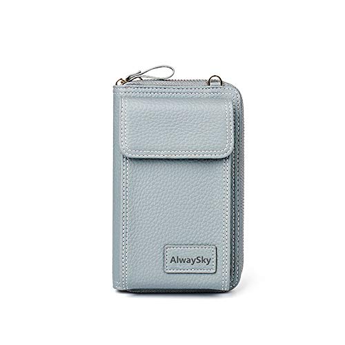 AlwaySky Borsa a tracolla piccola per telefono, mini borsa a tracolla a tracolla con cerniera Portafoglio porta carte con tracolla per signore, donna, Blu