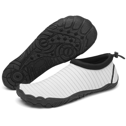 Mishansha Womens Mens Water Swim Shoes Wide Toe Box Barefoot Shoes US Size 5.5-13.5 Women / 3-11.5 Men 5.5 Women/3 Men Pale Grey-e0177