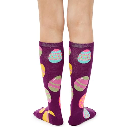 Image of Zando Knee High Socks for Women Striped Athletic Long Tall Tube Socks Outdoor Sports Casual Thigh High Stockings