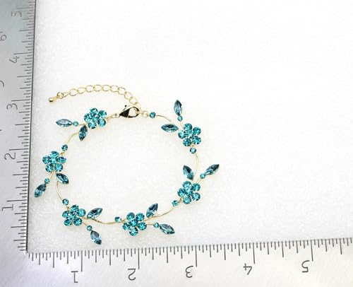 Image of Faship Gorgeous Rhinestone Crystal Floral Necklace Earrings Set