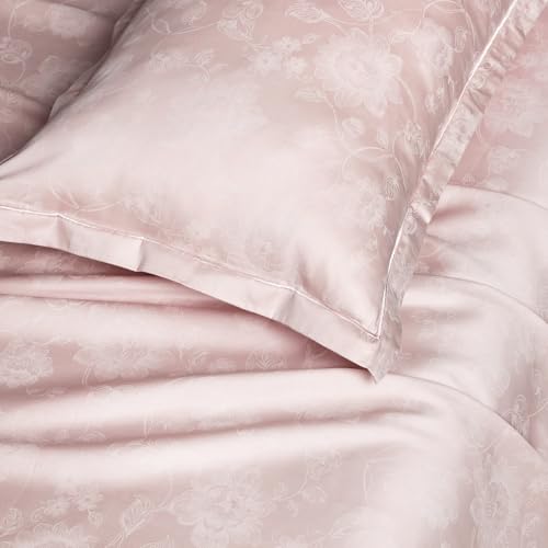 Image of Story@Home Supersoft Long Staple Premium Cotton Compact Yarn King Size Floral Printed Flat Double Bedsheet wih 2 Pillow Cover I 500 TC, 108x108 Inch - Powder Grey