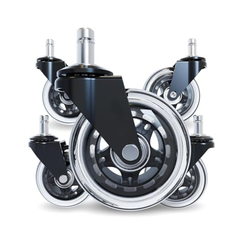 5 Rodas Anti Risco Universal 75mm para Cadeira de Escritório - Alta Durabilidade e Mobilidade