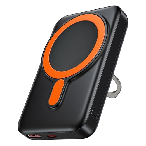 MAOMAOCON Power Bank 12000mAh 22.5W Fast Charging Portable Charger Wireless PowerBank with LCD Display Small USB-C Battery Pack with for iPhone 16/15/14/13/12 Pro/Pro Max (orange)