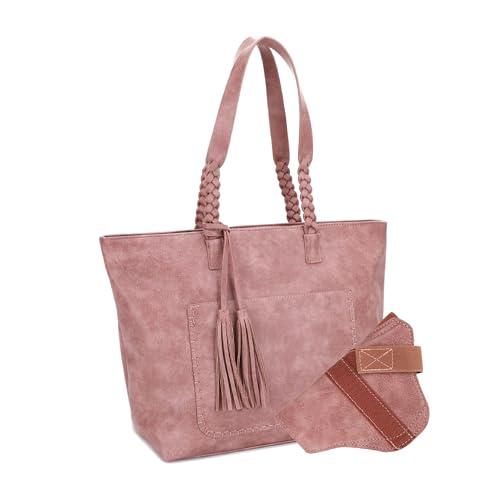 Bolso Tote Helena con asas trenzadas y borlas