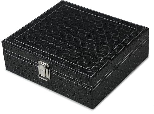 Image of STORESHINE Unisex 8 Slots Watch Organiser Box Black (Black::Maroon2)