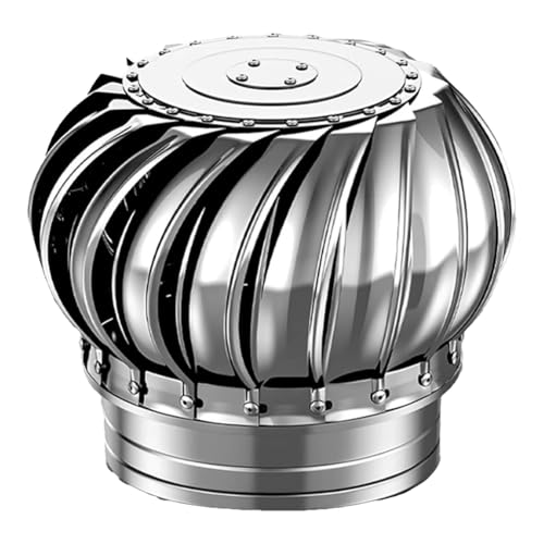 Sunmeit Ventiladores de Techo de Acero Inoxidable, Respiraderos de Turbinas de Viento, Respiraderos de Tapa de Turbinas de Viento de Techo, Flujo de Aire Sin Consumo, Fácil de Instalar