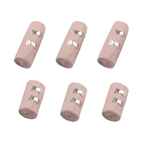 Strehknewen 6 Vendajes elásticos, vendaje de compresión elástico con clips de metal, vendaje médico de fijación para rodillas, tobillos y muñecas, accesorios deportivos y lesiones