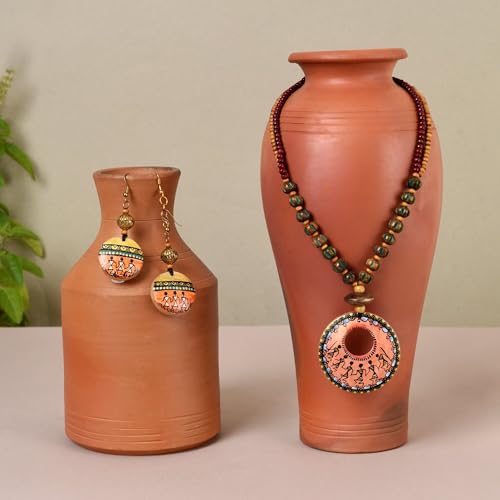 Image of AAKRITI ART CREATIONS Handcrafted Women's Jewelry Set - Elegant Ethnic Necklace and Earrings, Statement Fashion Accessories for Parties & Festivals