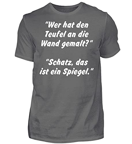 T-Shirt Qui a Le Diable au Mur Teufelskerl Gris Small Vêtement Casual Tendance