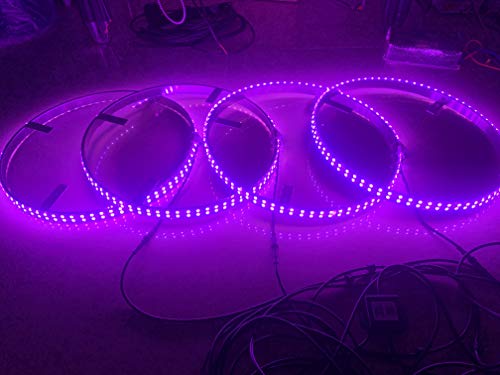 Dream Chasing Color Flow 15.5'' IP68 Waterproof Double Row 300Leds Brightest Strobe Led Wheel Ring Lights Rim Lights Car Tire Lights Blue-Tooth APP Control Multi-Colors 4 Lights - Thumbnail 4