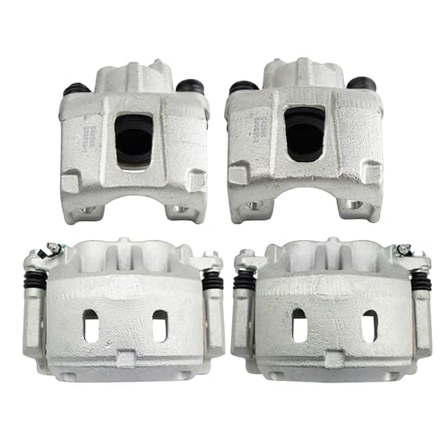 Image of TRQ Front and Rear Brake Caliper Set Zinc Coated Brackets Compatible with 2006-2010 Infiniti QX56 2006-2015 Nissan Armada 2008-2015 Nissan Titan