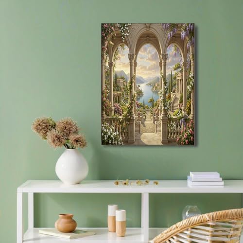 Impression sur toile classique romantique tableau mural paysage beige - 2