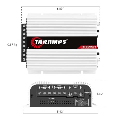 Taramps TS 800X4 2 Ohms 800W RMS Full Range 4-Channel Car Audio Amplifier by Taramp's - Used condition - Image 6