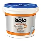 GOJO 6298-04 Gojo Fast Wipes Hand Cleaning Towels, Orange/Blue/White, 130 Wipes (Pack of 520)