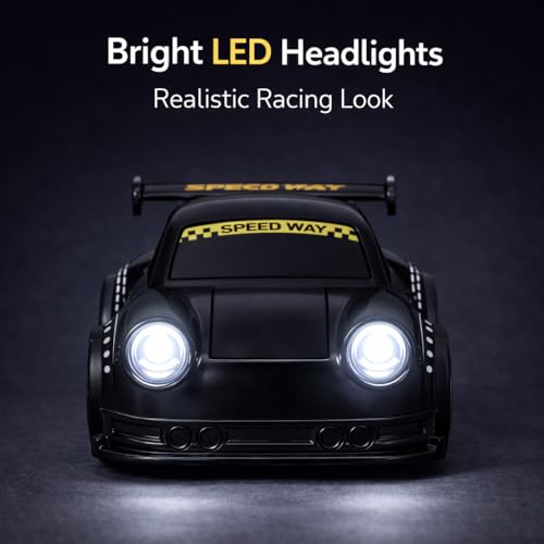 Image of Remote Control Racing Car for Kids | Mini RC Drift with LED Lights | 3 Mode Smart RC - Remote Control, Follow & Escape Mode (3+ Years) (Black Escape Car)
