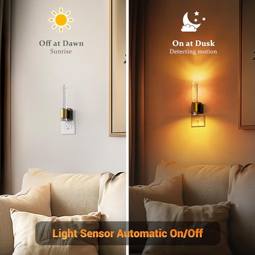 Image of JandCase Night Light, Flameless Candle Night Lights Plug into Wall, 1 Pack | Dusk to Dawn Sensor Aesthetic Automatic Nightlight, Dimmable Amber LED Nightlights, Decorative nite light for Adults Bathroom