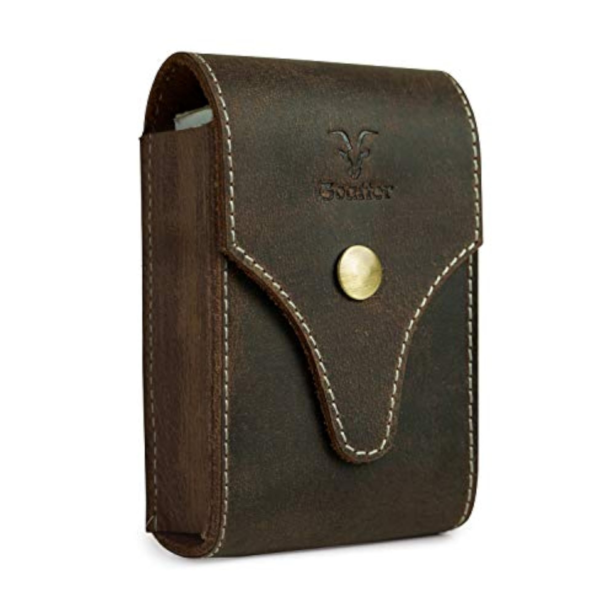 Men's Dark Brown Leather Cigarette & Lighter Cover