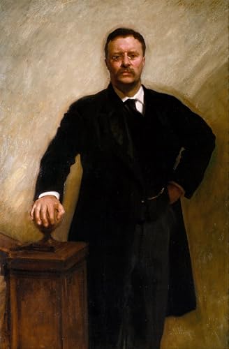 Lienzo de John Singer Sargent con retrato de Theodore Roosevelt, pintura mural premium