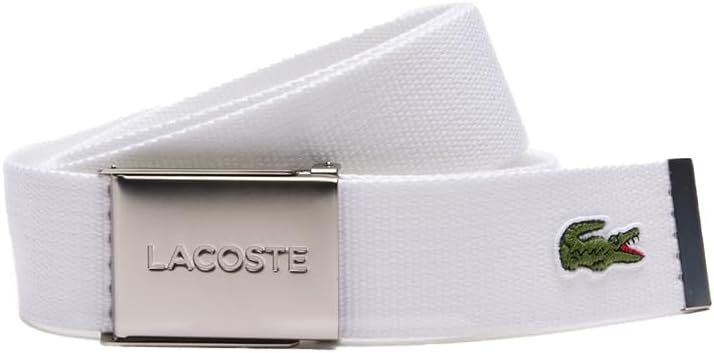 Lacoste Men's L.12.12 Textile Signature Croc Logo Belt