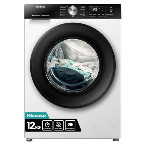 Hisense WF3S1243BW3, Lavatrice, 12 kg, Classe A-20%/D, 1400 giri/min, Larghezza 60- cm, 19 programmi, PureJet, Bianco