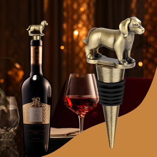 LKKCHER Golden Retriever Weinflaschenverschluss, Golden Retriever Geschenke, Geschenk für Hundebesitzer, Geburtstagsgeschenk Weingeschenke Weihnachten Geschenke für Männer Frauen Papa, Bronze