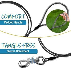 Chew Proof Dog Leash,6FT Metal Cable Lead,Heavy Duty Leash Made of Coated Wire Rope,Chew Resistant,Great for Large Dogs and Teething Puppies,Dog Chains (Black, 1 Pack) Chew Proof Dog Leash,6FT Metal Cable Lead,Heavy Duty Leash Made of Coated Wire Rope,Chew Resistant,Great for Large Dogs and Teething Puppies,Dog Chains (Black, 1 Pack)