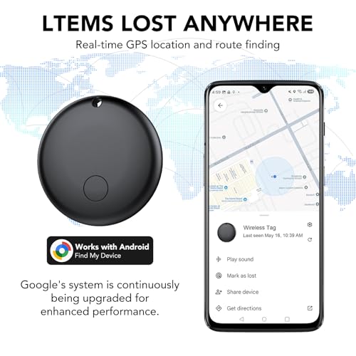 Image of Android Air Tracker, Bluetooth Tracker Tags, Work with Google's Find Hub(Android), Smart Tags for Luggage, Wallet, Vehicles, Keys (Not for iOS) 4 Pack
