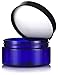 JUVITUS 8 oz Cobalt Blue PET Plastic Refillable Low Profile Jar with Black Lid (6 pack)