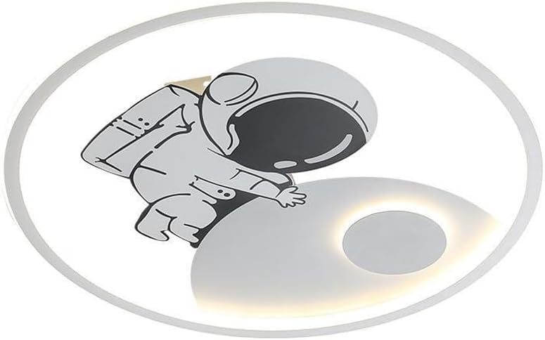 Plafonnier LED astronaute dimmable pour chambre d'enfant design dessin animé blanc