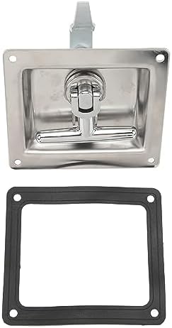 Folding T Handle Lock, T Handle with Gasket, Trailer Door Tool Box T Handle for RV Truck Bed Toolboxes